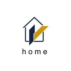 nature home logo with circle line design.