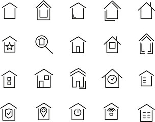 Home icons. Set of the home icons. Houses