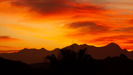 sunset over the mountains