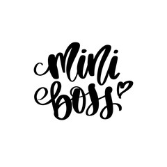 Little Boss vector golden Hand lettering quote with queen crown. Sparkle design