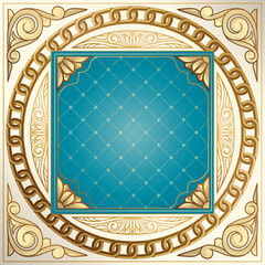 Golden ornate decorative vintage design