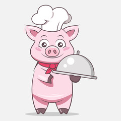 Pig mascot design illustration vector template