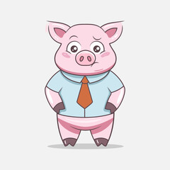 Pig mascot design illustration vector template