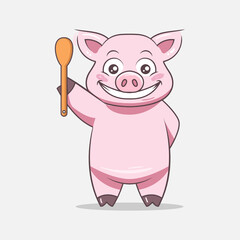 Pig mascot design illustration vector template