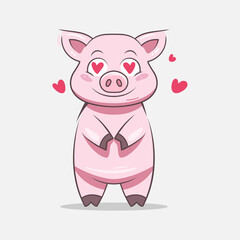 Pig mascot design illustration vector template