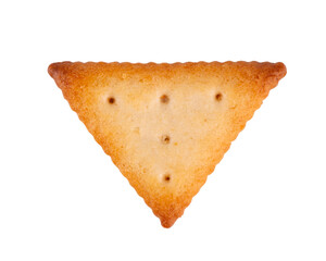 Cracker isolated on white background. Dry cracker cookies isolated. Salty snacks isolated. Top view.