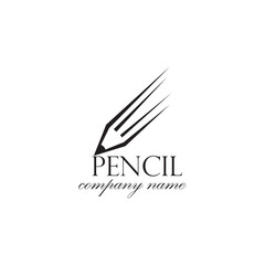 pencil logo simple illustration of a black line. vector design