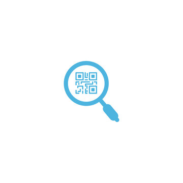 QR code icon flat vector logo design trendy