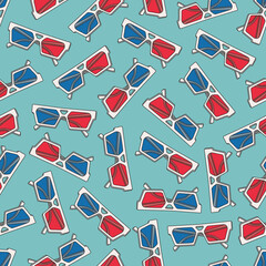 Vector seamless pattern design with 3d glasses