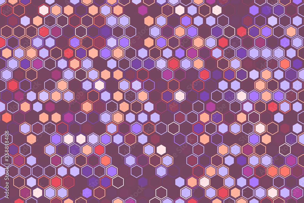 Poster futuristic tech illustration with hexagonal elements. abstract hexagon background.