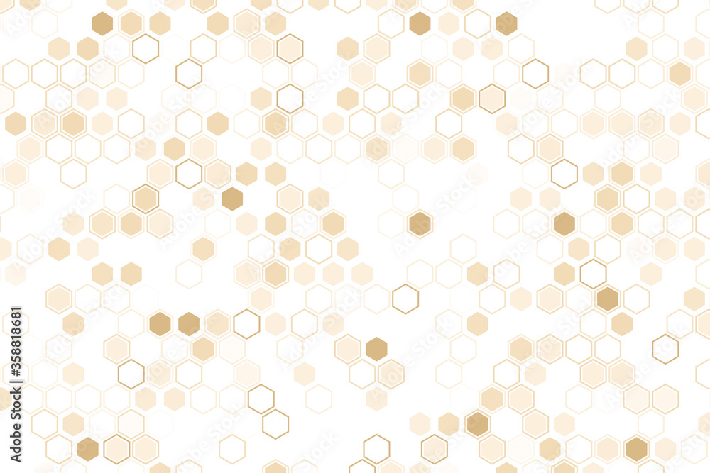 Poster futuristic tech illustration with hexagonal elements. abstract hexagon background.
