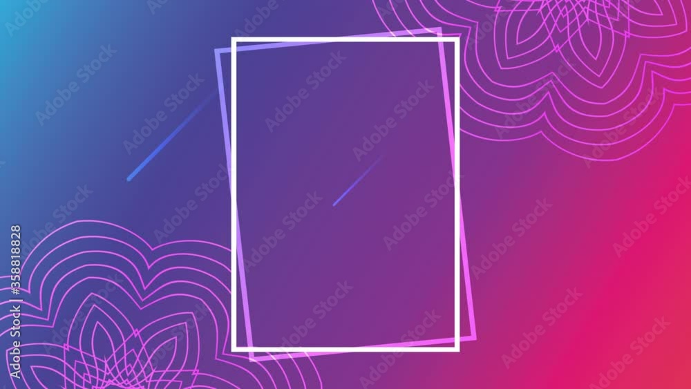 Poster vivid and fluid color with rectangle frame background
