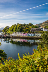 Landscape of the Portree, capital and largest town on The Isle of Skye, Scotland, UK.