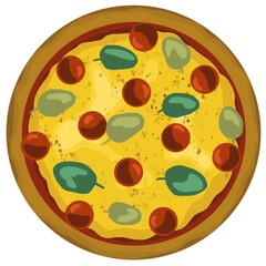 Pizza illustration. Meat pizza. Cheesy pizza