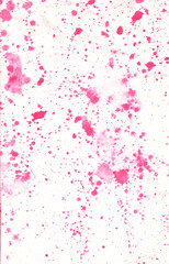 Obraz na płótnie Canvas Pink splashes, dots and spatters on a white background. 