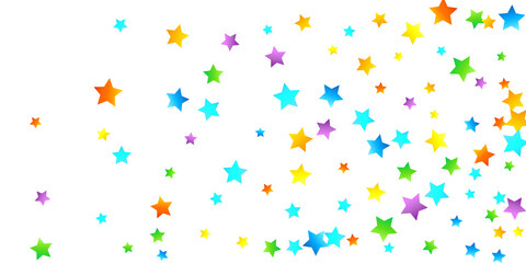 Rainbow Festive Confetti. Carnival Star Falling.