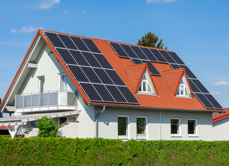 Alternative Energy for a Innovative House. House and surroundings modified with photoshop.
