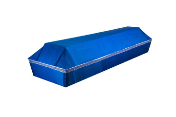 Coffin made of wood. Isolated on a white background.