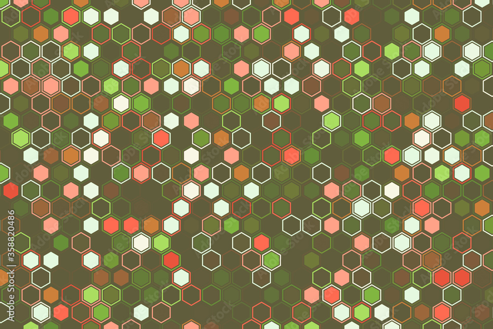 Poster futuristic tech illustration with hexagonal elements. abstract hexagon background.