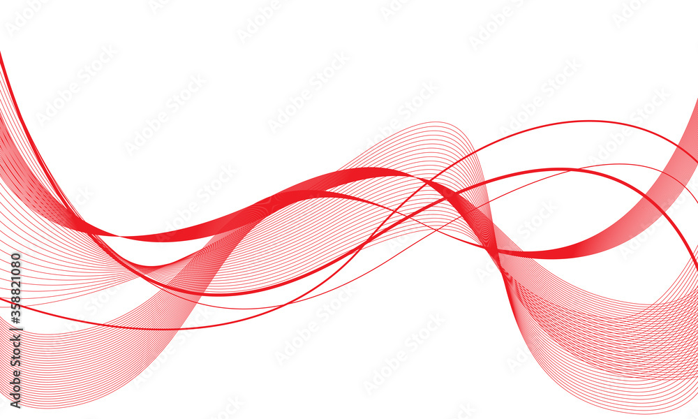 Poster abstract red line wave curve on white design modern futuristic background vector illustration.