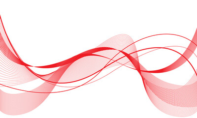 Abstract red line wave curve on white design modern futuristic background vector illustration.