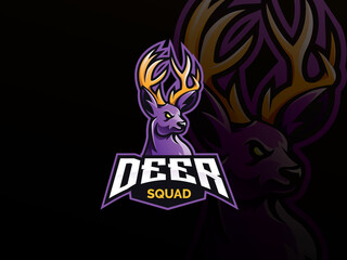 Deer mascot sport logo design