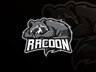 Raccoon mascot sport logo design