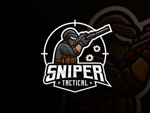 Sniper mascot sport logo design
