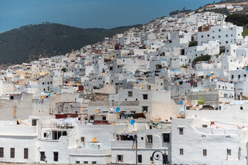 Tetouan in Northern Morocco with Rif Mountains in the background
