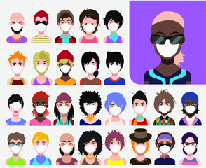 People wearing a medical mask Corona virus prevention. 