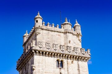 Fototapeta na wymiar It's Tower of Belem. It's a UNESCO world heritage and one of the Seven Wonders of Portugal