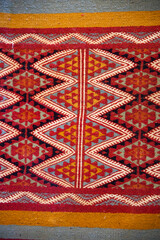 Texture of the Tunisian traditional carpet, Tunisian margoum, Tunisian old rug