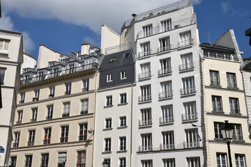 Fototapeta na wymiar Immeubles du vieux Paris, France