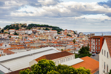 Fototapeta premium It's Beautiful panoramic view of Lisbon, Portugal. Lisbon is the westernmost large city Europe and the seventh-most-visited city in Southern Europe