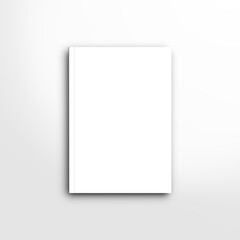 A5 book cover mock up blank, front, flat lay, white