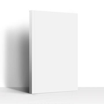 A5 book cover mock up blank, front, flat lay, white