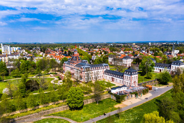 Aerial view, Philippsruhe Castle, Hanau, Hesse, Germany