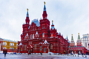It's State historical museum on the Red Square in Moscow, Russia