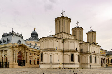 Fototapeta na wymiar Romanian Orthodox Patriarchal Cathedral (Metropolitan Church), a functioning religious landmark, on Dealul Mitropoliei, Bucharest, Romania