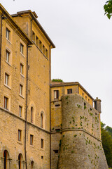 Fototapeta na wymiar Walls of the historic centre of San Marino. UNESCO World Heritage since 2008