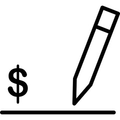 Financial transaction in contract icon