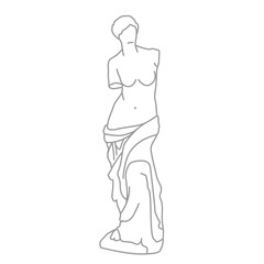 Venus de Milo ancient Greek sculpture from the Hellenistic period in France Paris doodle