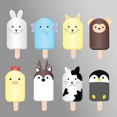 Ice cream collection, vector illustration.