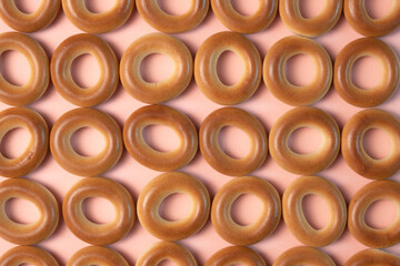 golden Russian cookies drying laid out in rows