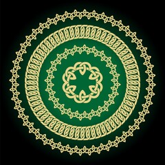 Vector Set of round celtic knots frames. Traditional medieval frame pattern. Scandinavian or Celtic ornament as border. Medieval decor