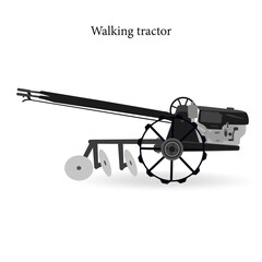 Walking tractor symbols vector