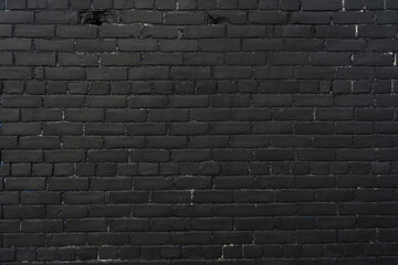 Black brick wall pattern background texture