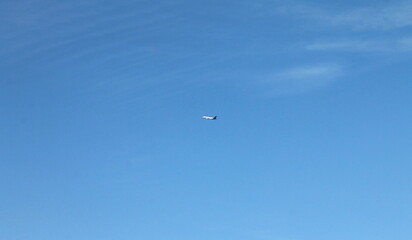 An airplane in the sky
