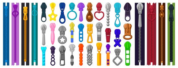 Lock of zipper vector cartoon set icon. Vector illustration zippered on white background. Isolated cartoon set icon lock of zipper. © VectorVicePhoto