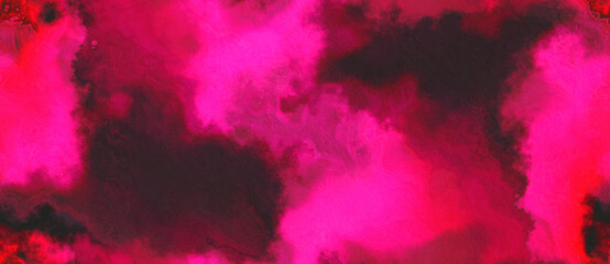 abstract watercolor background with watercolor paint with crimson, deep pink and very dark violet colors and space for text or image